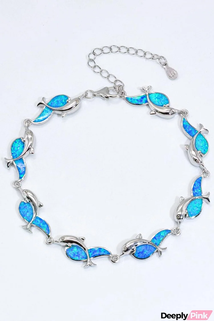 Opal Dolphin 925 Sterling Silver Bracelet