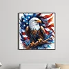 Amerikanische Flagge Adler - runder Bohrer Diamantmalerei - 30*30cm