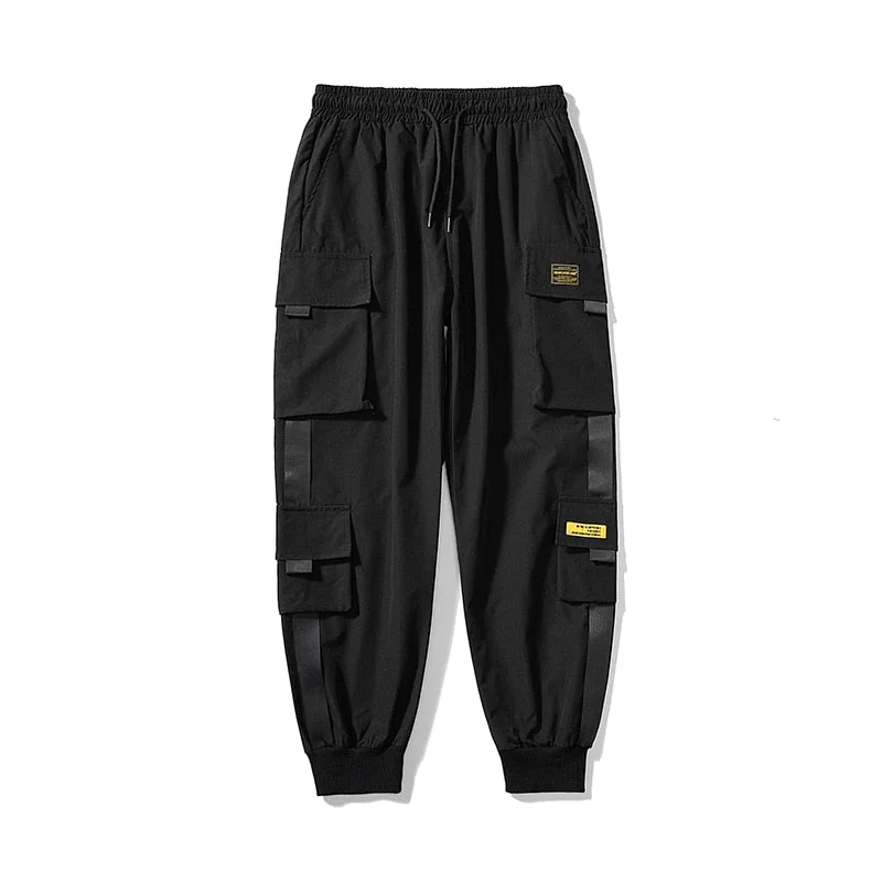 2020 Mens Cargo Pants Multi Pocket Harem Pants Male Streetwear Fashion Mens Casual Jogging Pants New Elastic Waist Trousers 5XL