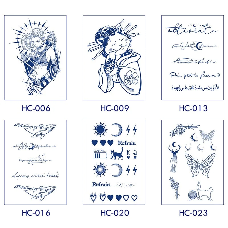 Basketball Anime Flower Butterfly Text Art Festival Cute Cool Waterproof Full Body Arm Men and Women Natural Temporary Tattoos