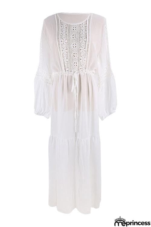 Lace Drawstring Cover Dress
