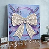 DIY Pearl Painting Bow for Home Decor with Frame(30x30cm)