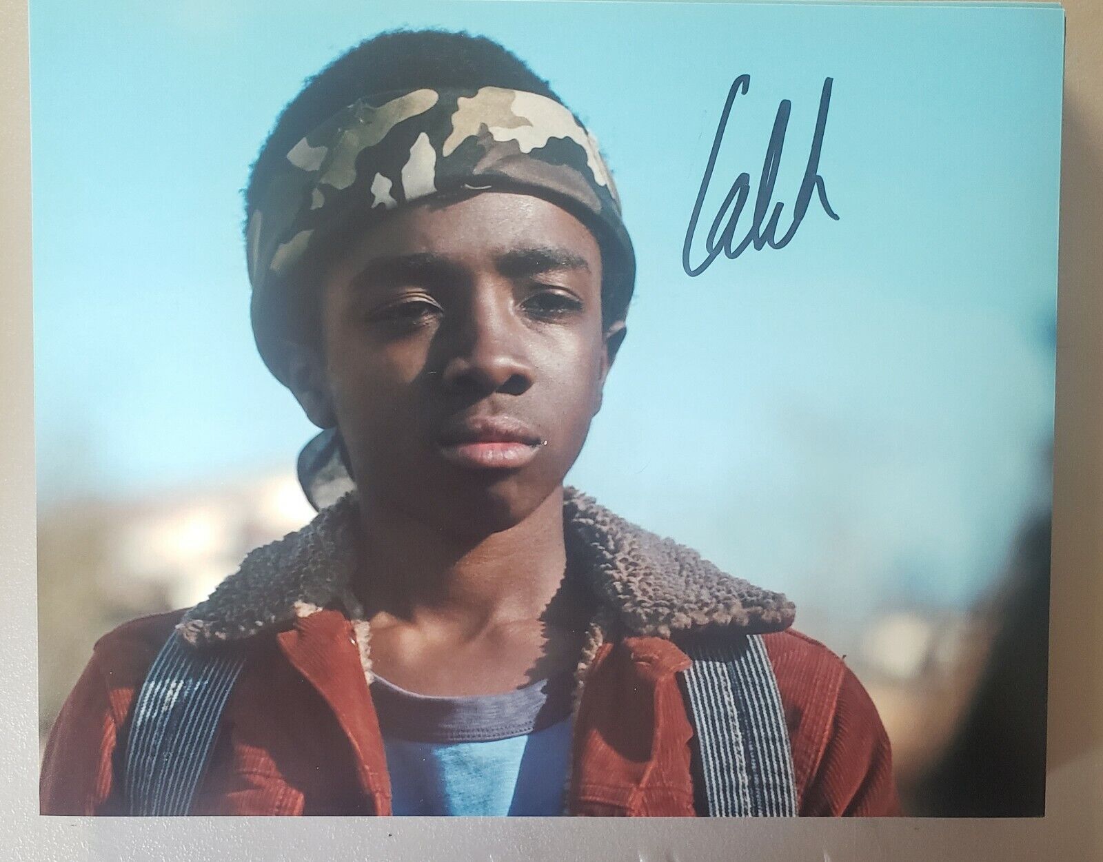 Stranger Things Caleb McLaughlin signed 8x10 Autograph Photo Poster painting