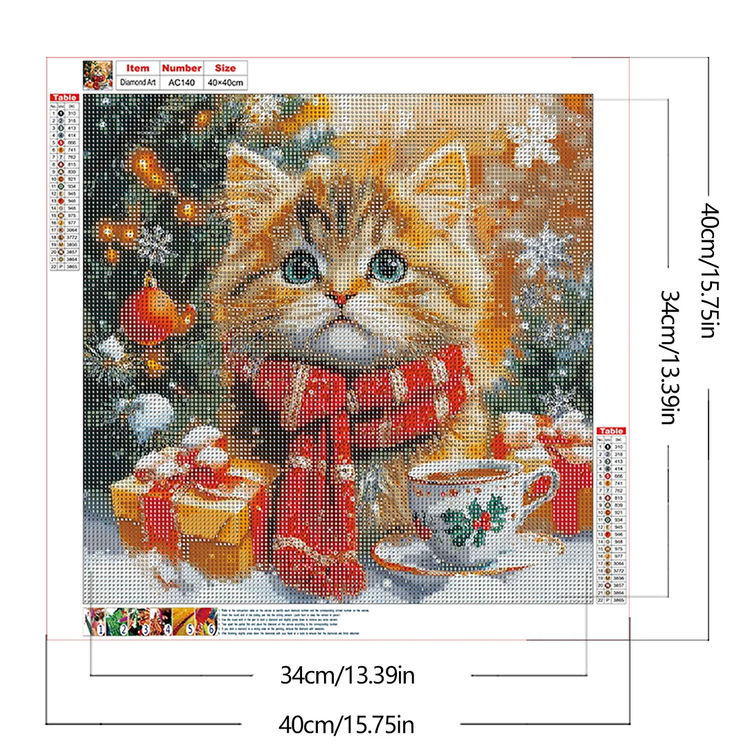 Diamond Painting - Full Round Drill - Cat(Canvas|Canvas|40*40cm)