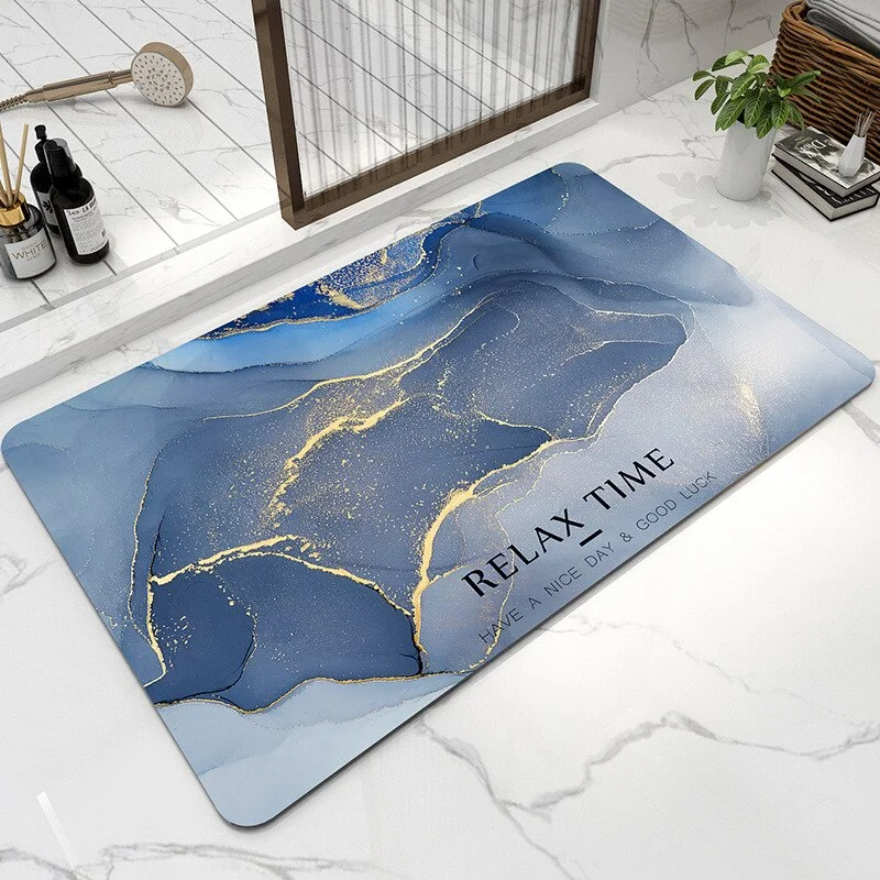 Athvotar Bath Mat Bathroom Carpet Water Absorption Non-slip Absorbent Diatom Mud Soft Washable Rug Toilet Floor Mat Home Textile