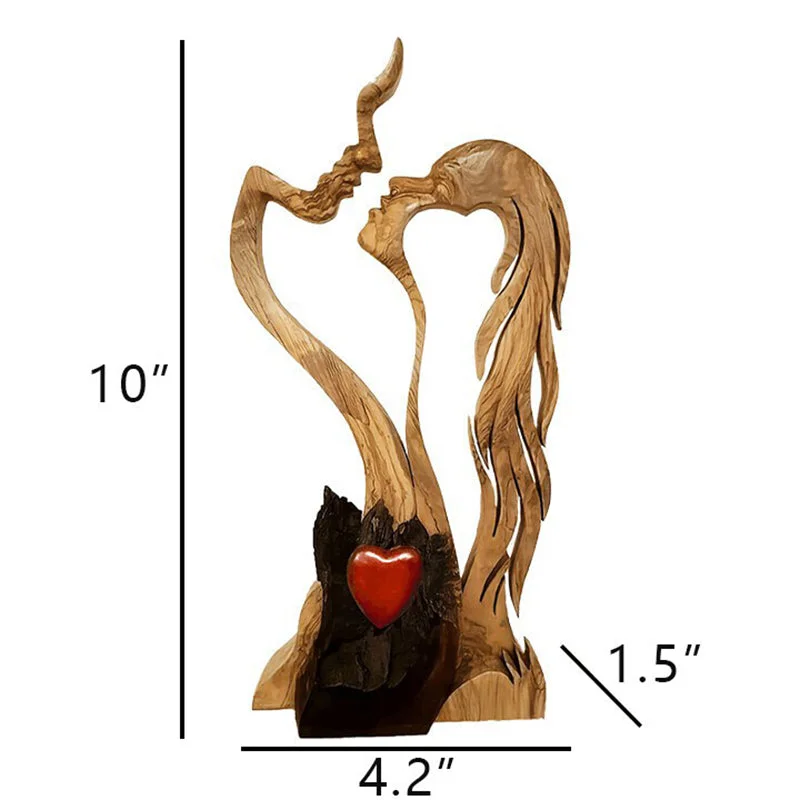 Eternal Love Couple Wooden Statue Ornament