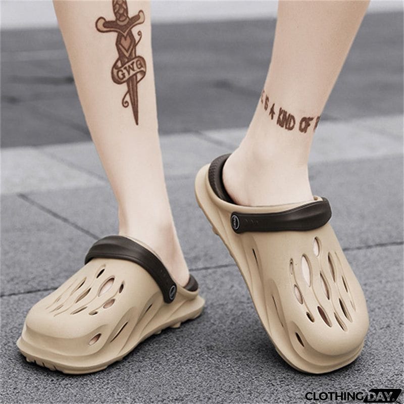 Male summer Outside Wear Non-slip Light Holes Sandals