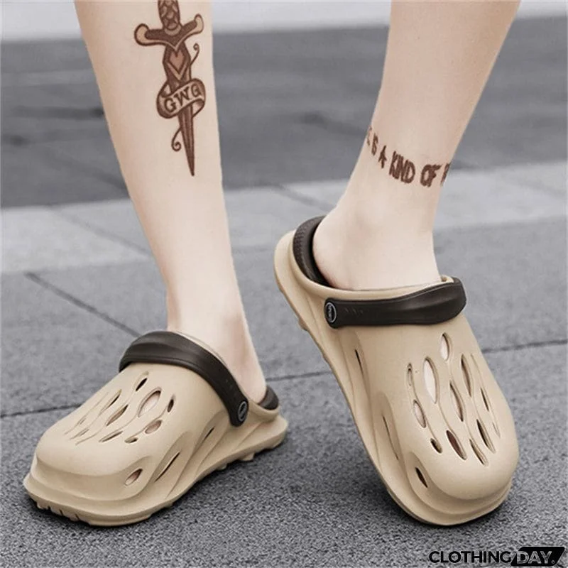 Male summer Outside Wear Non-slip Light Holes Sandals