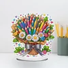 (US Local)Flower Double Sided Effect Table Top Diamond Painting Desktop Ornaments Kit (Pencil)