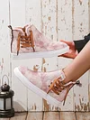Casual Lace-up Decor Fringe High Top Canvas Shoes with Side Zip