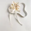 12PCS Neutural Colors Satin Bowknot Ribbon Hair Band Scrunchies
