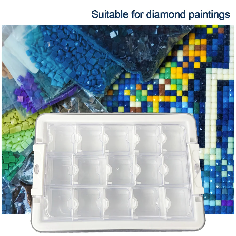 15 Grid Diamond Painting Bead Storage Containers Bead Organizers and Dot Storage