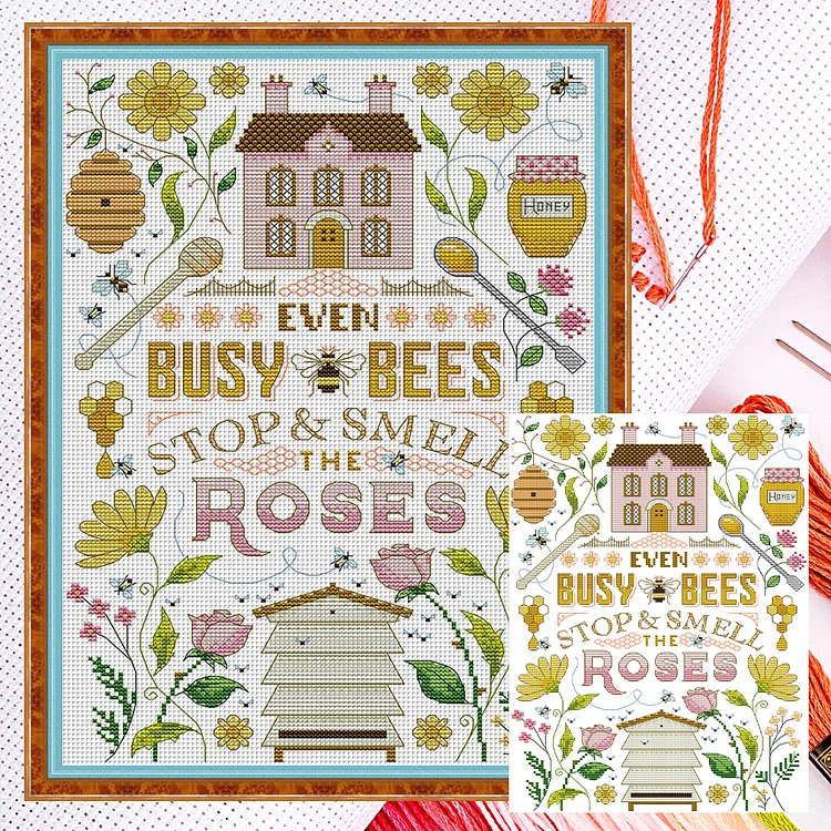 『Joy Sunday』Bee - 14CT Counted Eco-Friendly Cotton Thread Cross Stitch(30*41cm)(Backstitch)