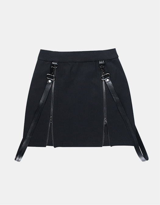 Functional Metal Zipper Skirt / TECHWEAR CLUB / Techwear