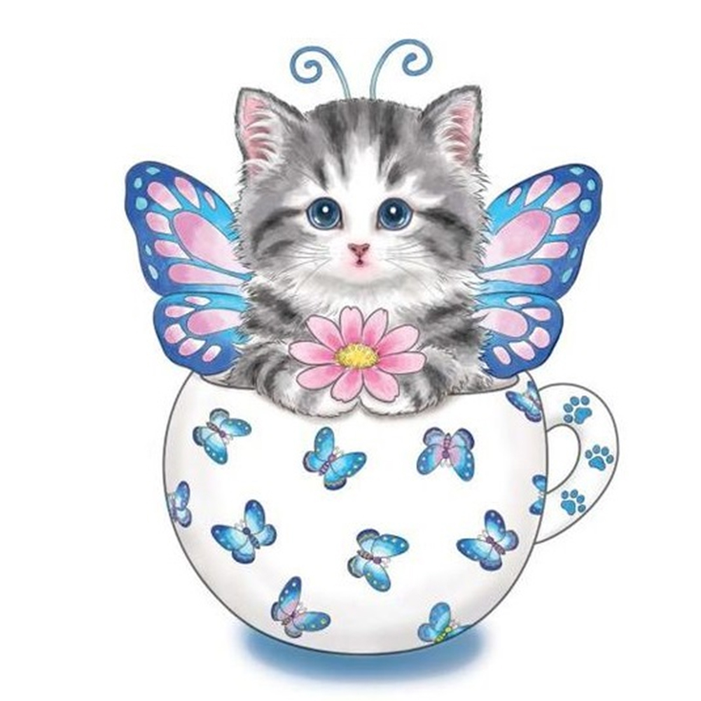 

Cup Cat - Round Drill Diamond Painting - 40*40CM, 501 Original