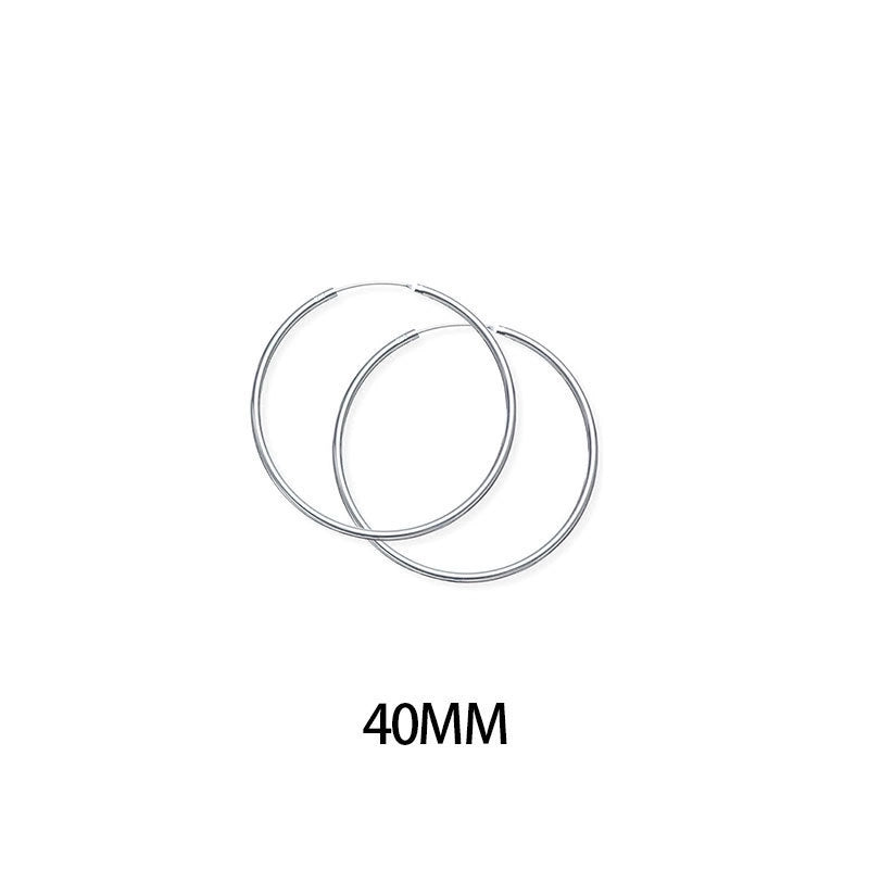 1 Pair 925 Sterling Silver Circle Earrings