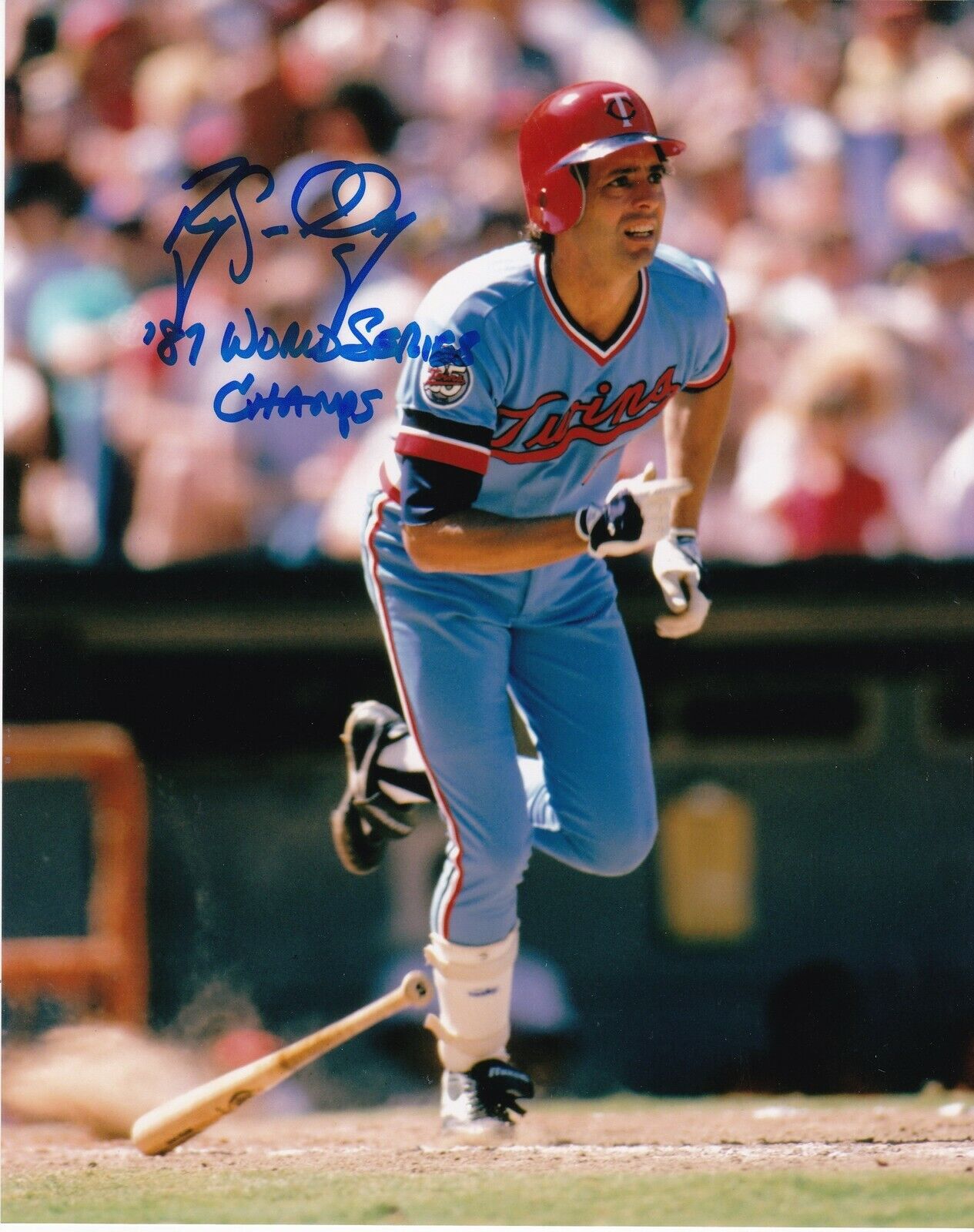 ROY SMALLEY MINNESOTA TWINS 87 WORLD SERIES CHAMPS ACTION SIGNED 8x10