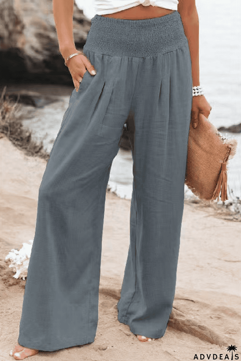 Casual High Waist Straight Solid Color Bottoms(8 Colors)