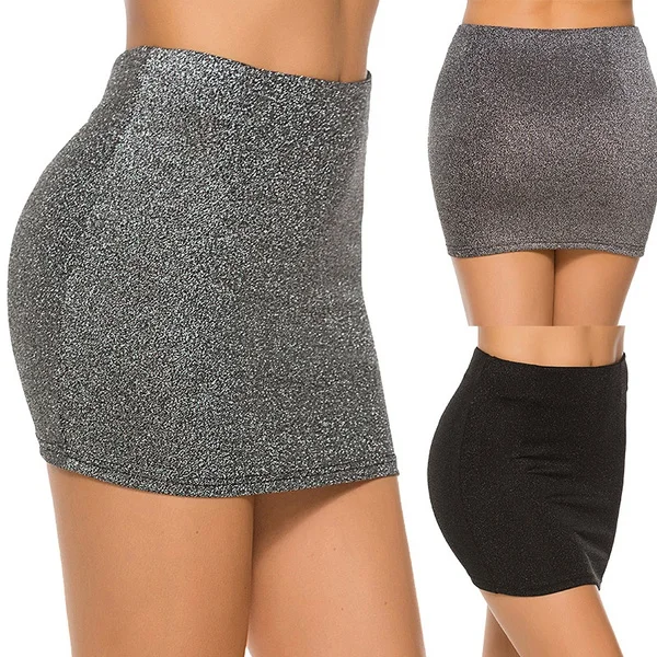 Women's Fashion Sequin Tight Hip A-Line Skirt Summer Party Mini Hip Skirt High Waist Short Hip Skirt Plus Size Xs