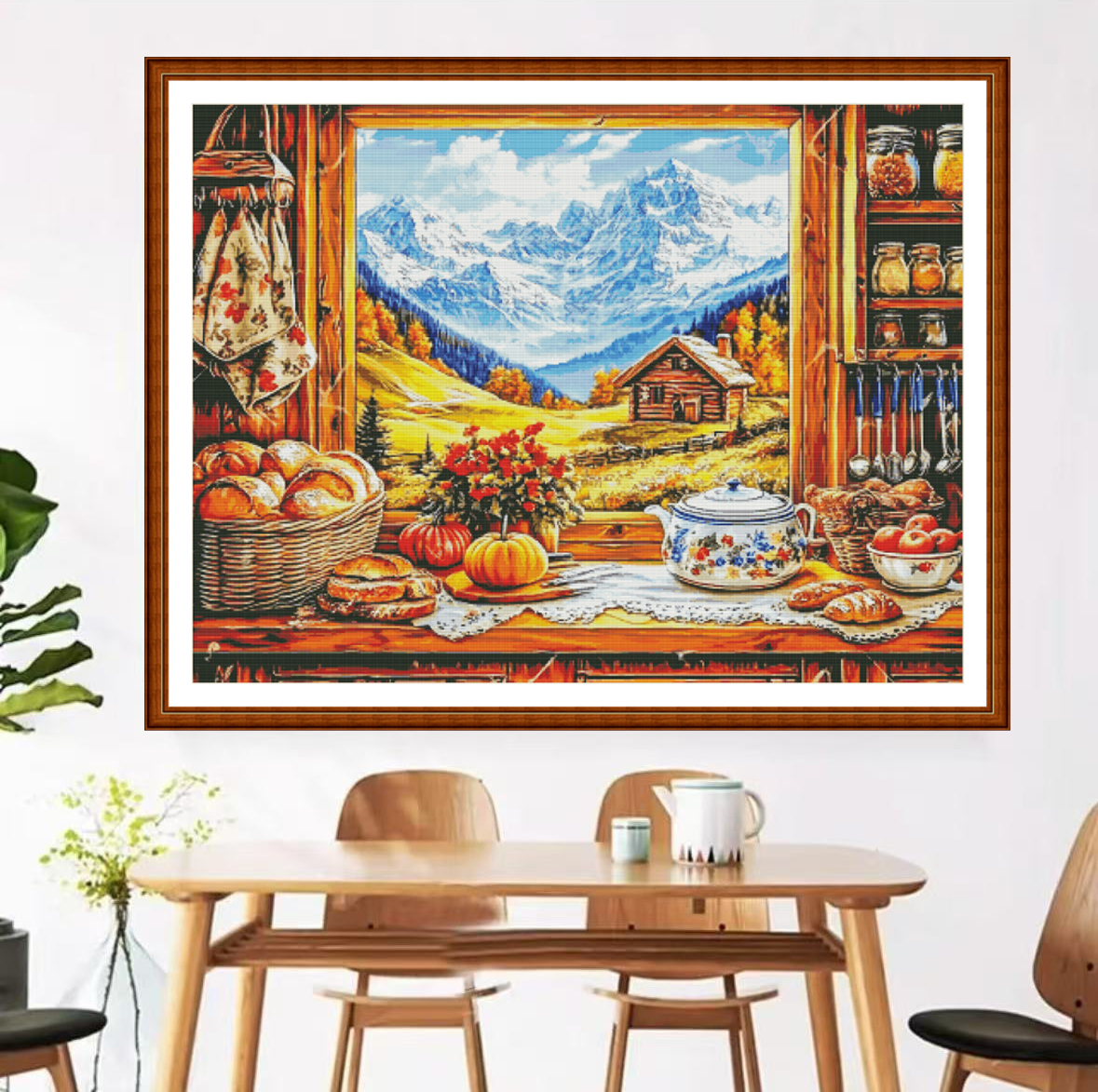 【ZZ6994- Autumn Window View】 Painting Fairy Cross Stitch