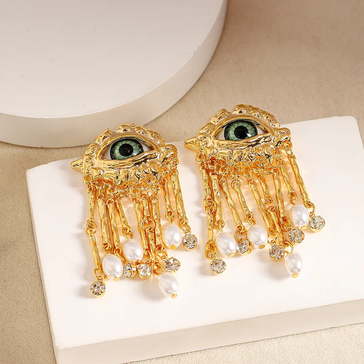 French Retro Exaggerated Earrings Female Unique Devil's Eye
