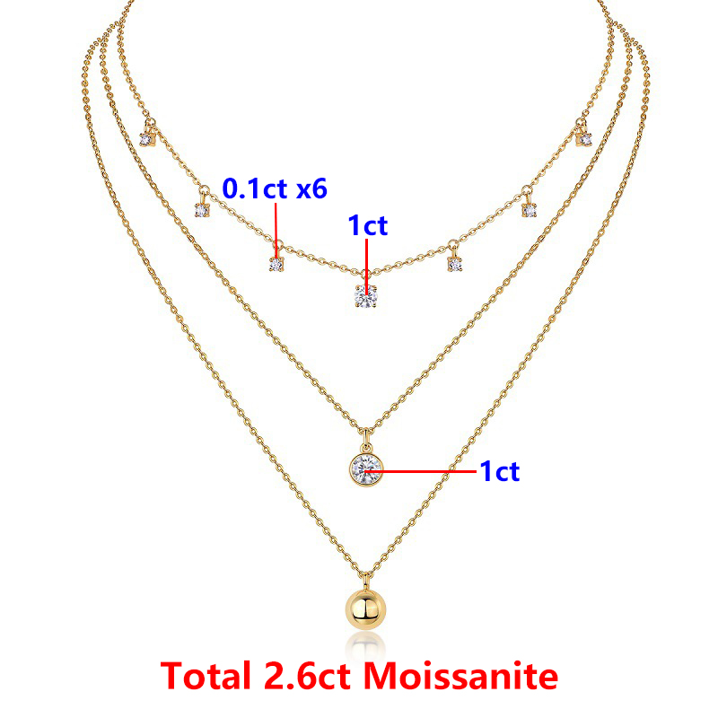 Premium Moissanite Diamond  Necklace for Women Original 925 Sterling Silver Jewelry Women Moissanite Necklace 