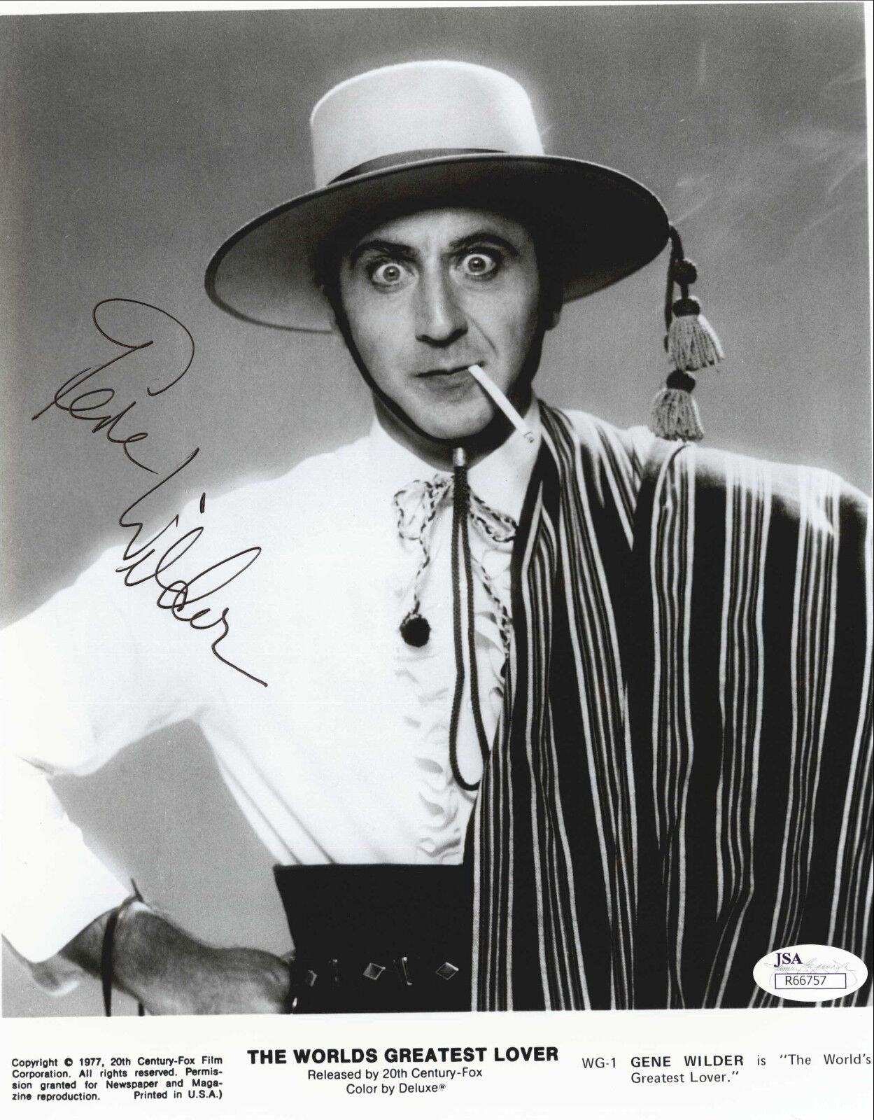 GENE WILDER, ACTOR, 8X10 SIGNED WORLD'S GREATEST LOVER