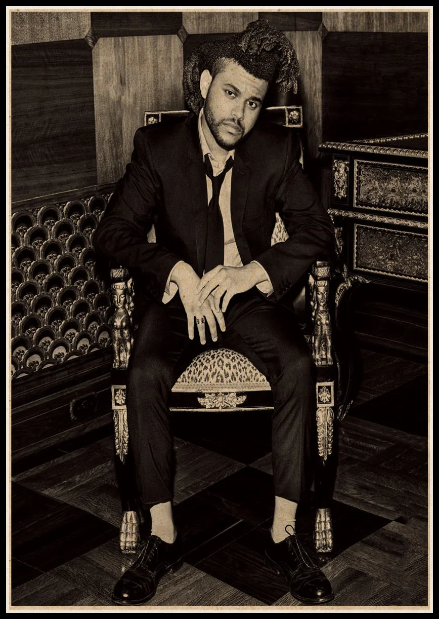 Athvotar Rapper Posters Hip Hop The Weeknd Wiken Potted Brother Quality Vintage Kraft Paper Painting Poster Living Room Wall Decor 703-1