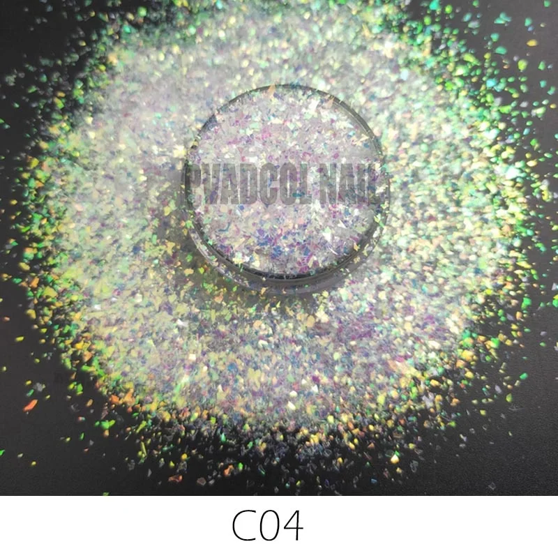 Holographic Glitter Laser Sequins Flakes Nail Dust Powder Glitters Snowflower Maple Leaf Pailliette Pigment Nail Art Decorations-Nail Inspo