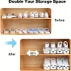 3PCS Shoe Rack Plastic One-Piece Household Double Shoe Support Storage Shoe Rack Shelf Shoe Storage Rack 
