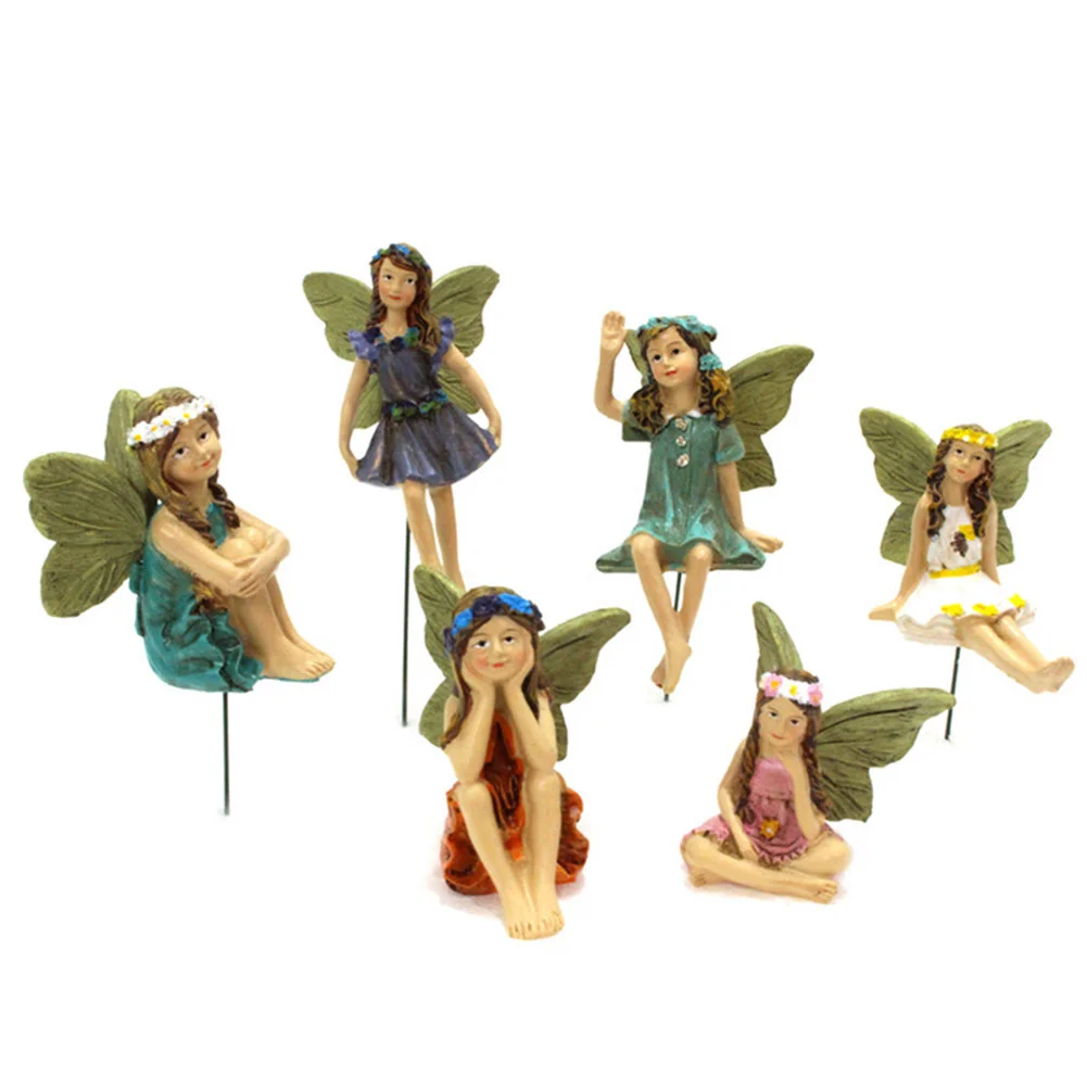 Mini Fairy Figurines Elf Set Resin Miniatures Garden Landscape Decoration