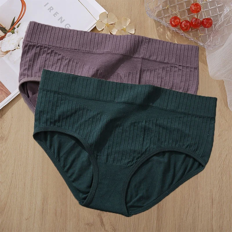 2PCS Panties Set Bodyshaper Panties Women's Underwear Sexy Briefs Female Underpants Seamless Pantys Intimates Lingerie 8 Colors