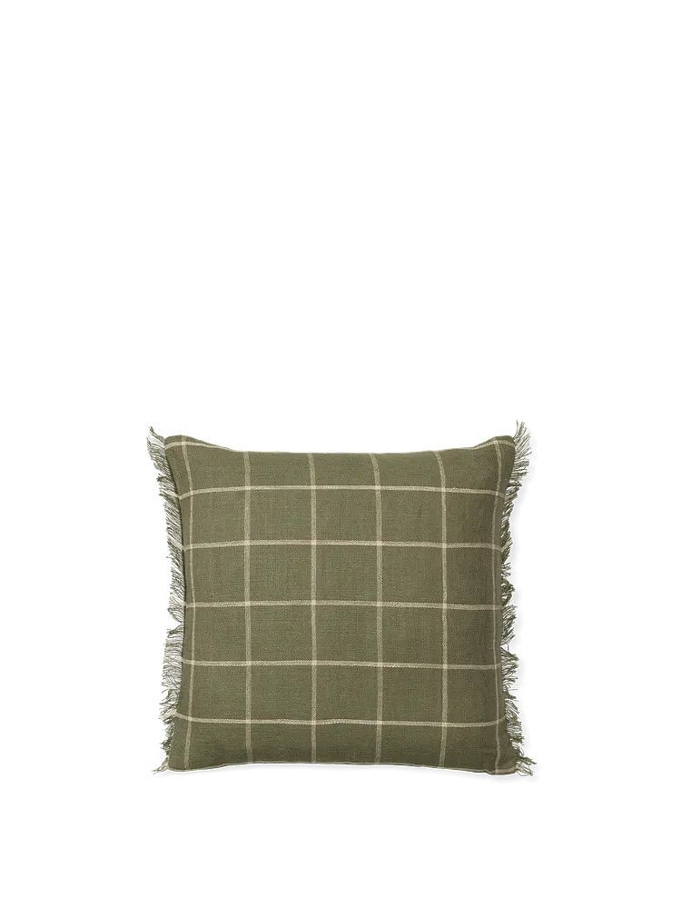 Calm Cushion Cover - Olive/Off-white
