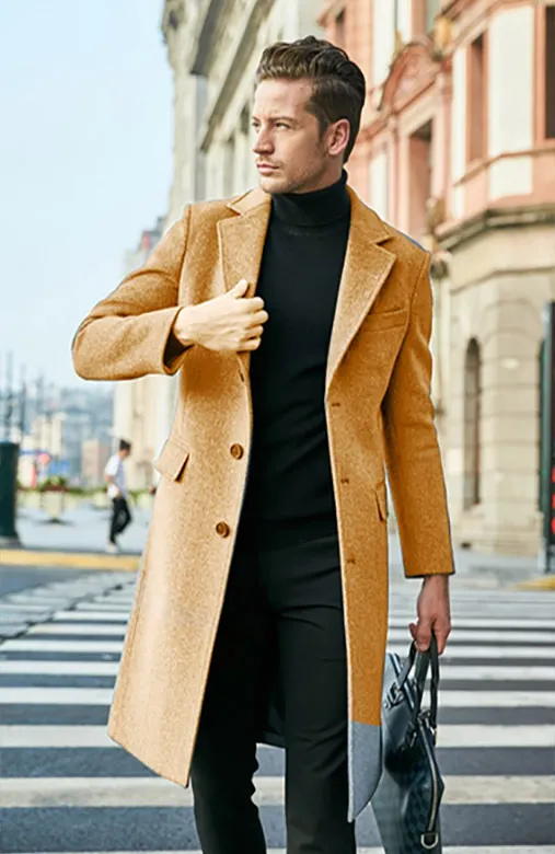 Nigikala Nigikala Men's English Men's Long Coat Long Sleeves And Coat Autumn And Winter Coat