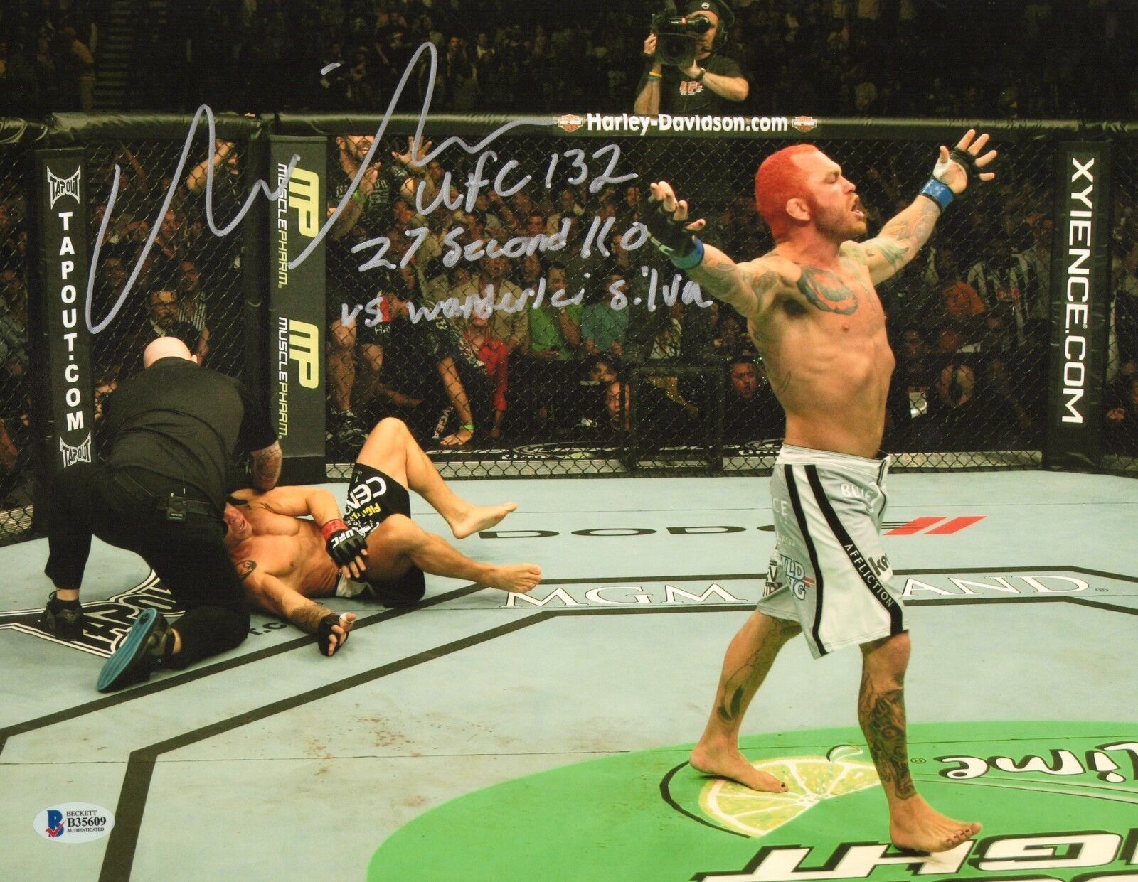 Chris Leben Signed 11x14 Photo Poster painting BAS Beckett COA UFC 132 Picture v Wanderlei Silva