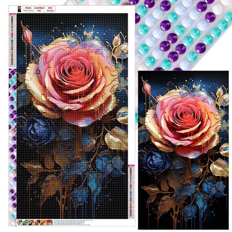 Rainbow Flower 40*80CM(Canvas) Full Round Drill Diamond Painting