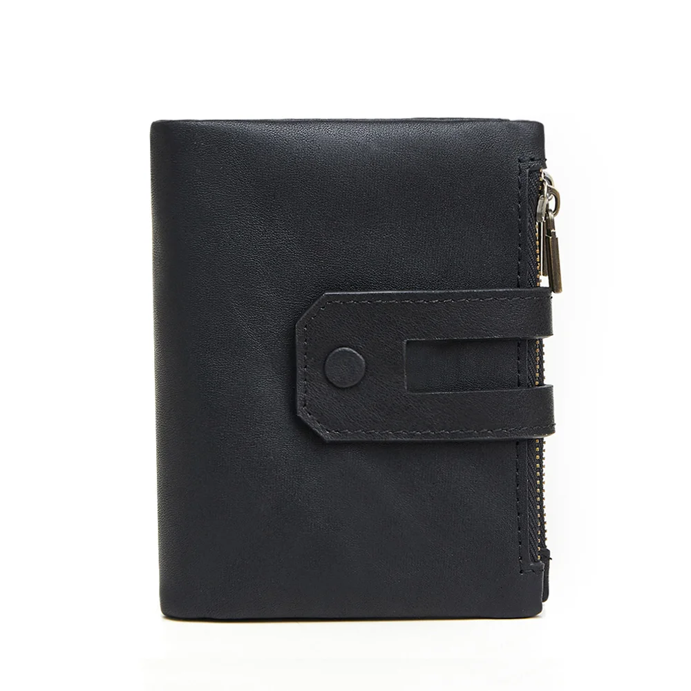 Men's wallet rfid leather wallet casual fashion double zipper multi card slot retro clutch