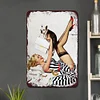 Lady & French Bulldog - Vintage Metal Signs(8*12Inch)-Pin-up-girls