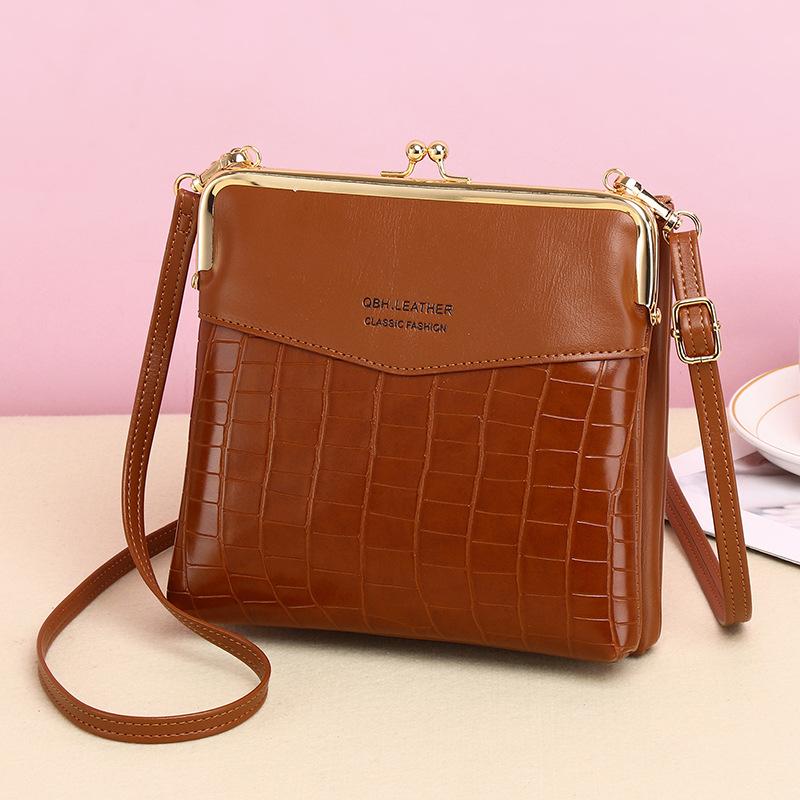 Mature Ladies Lock Shoulder Bags Crossbody Phone Bag