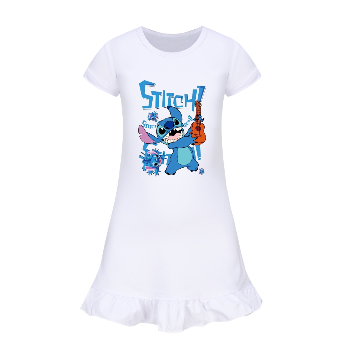 Stitch Inspired Girls' Short Sleeve Pajamas & Nightgown - Cozy Homewear Sleep Dress 3556 -Mayoulove