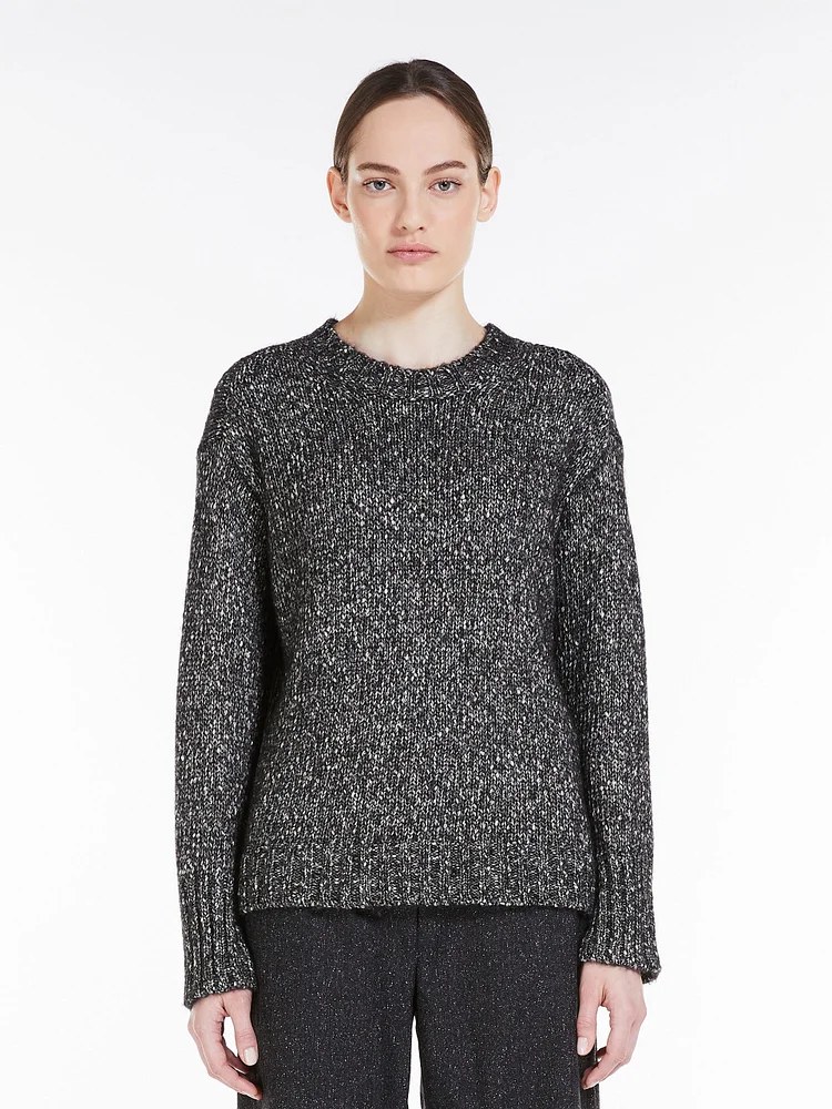 Cotton and alpaca sweater - BLACK