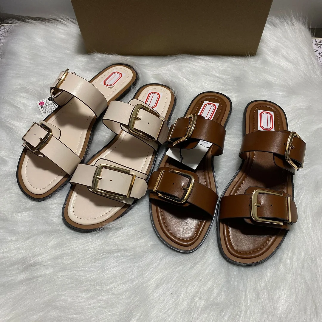 Breakj Breakj Home 2025 New Spanish Trend Women's Shoes Indoors And Outdoors Wearing Cold Slippers Word Beach Shoes Trend