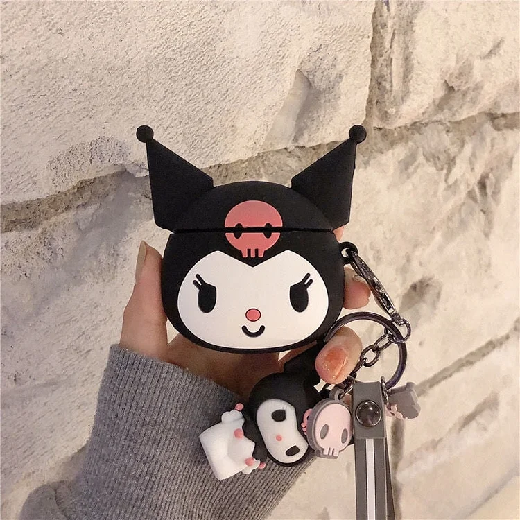 New Kawaii Sanrio Kuromi Bluetooth-compatible Earphone Set Silicone PC Hard case Earphone Case for AirPods 1 2 3 Pro Cover