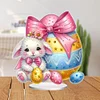 (US Only)2D Flat Easter Bunny Egg DIY Double-Sided Diamond Painting Desktop Decorations
