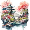 Watercolor Building-11CT Stamped Cross Stitch 40*40cm tapestrymarket