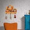 Wooden Halloween Pumpkin Cat 3 Hooks Diamond Painting Hook Rail DIY Crafts Decor