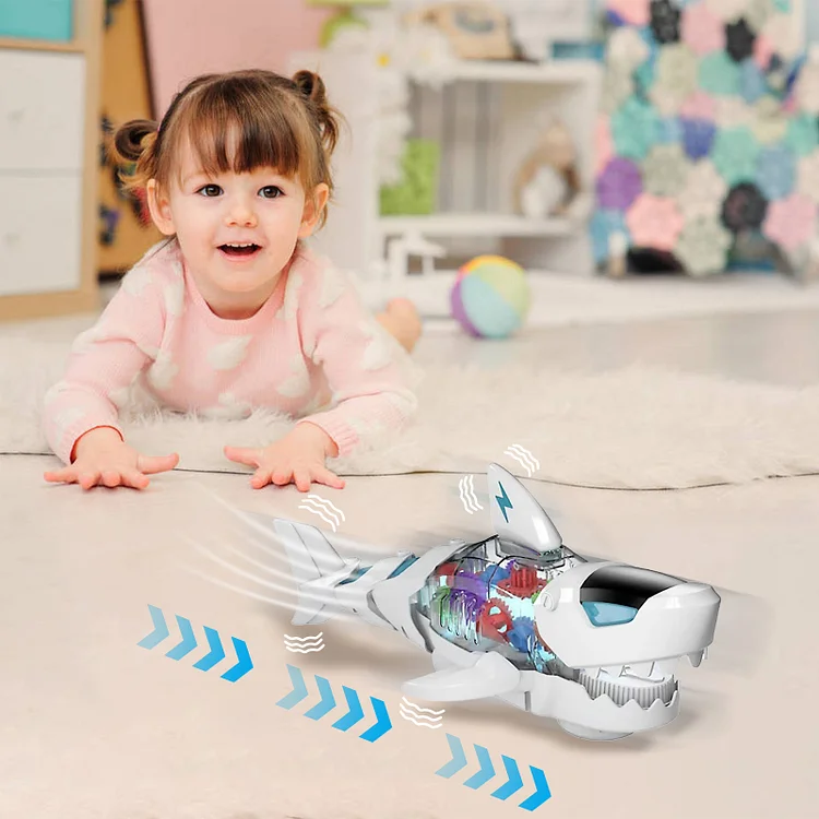 Baby Toys 6-12 Months Touch and Walk Music Light Baby Crawling Toys Electric Shark 1 Year Old Toys for Boys Toddler Toys for 1 2 3 Year Old Birthday