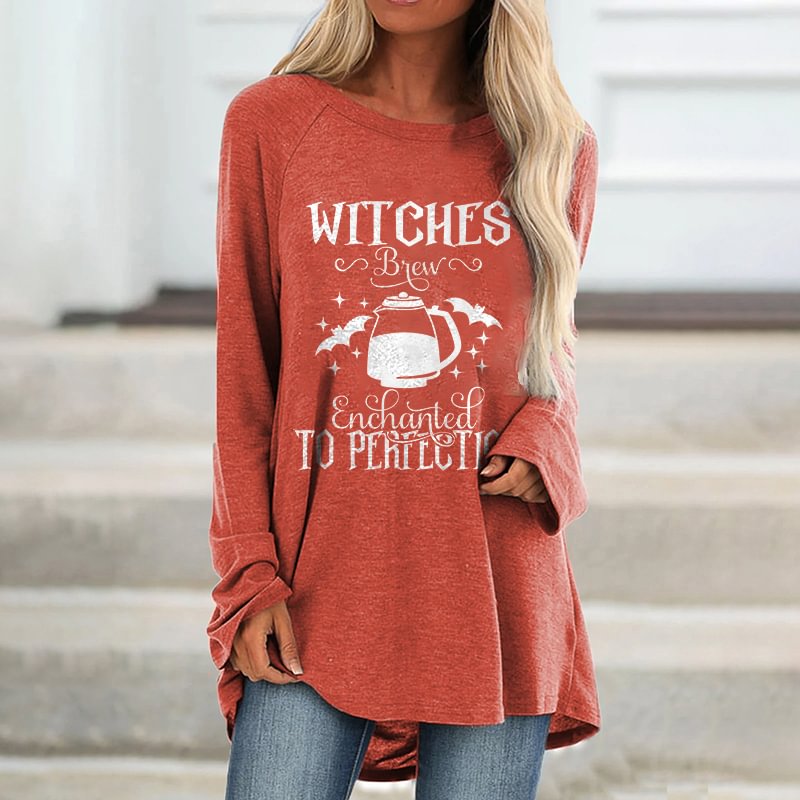 Witches Brew Enchanted To Perfection Printed Loose T-shirt