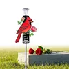 Solar Cardinal Memorial Stakes with LED Light Grave Memorial Plaque Stake Weatherproof Easy To Install Sympathy Gift for Loss of Mother Mom Grandma