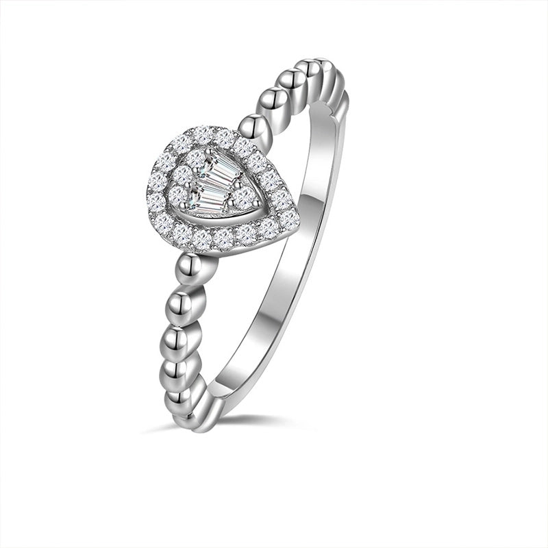 Wedding Engagement Moissanite Ring Custom Water Drop Shape 925 Sterling Silver D Color Moissanite Rings For Women